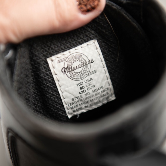 Milwaukee Motorcycle Boots Men's 10 Black Leather Freedom Flex Trooper Lace Up - Picture 7 of 10